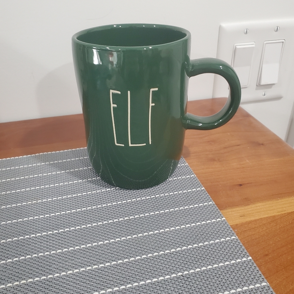 Rae Dunn Forest Green ELF Mug